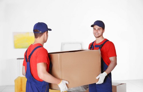 Removal team preparing for a house move in Customhouse