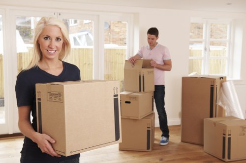 Commercial moving team planning a business relocation in Customhouse