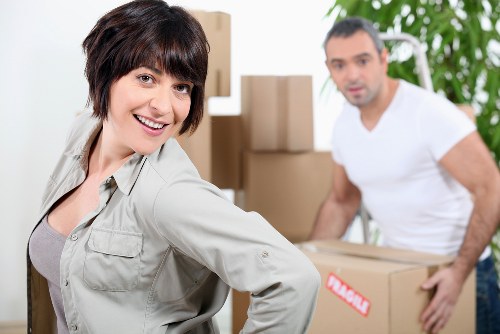 Packing boxes and protective wrapping for a home move
