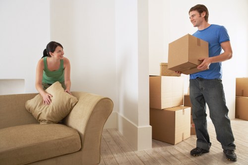 Truck loading furniture and boxes for a move in Customhouse